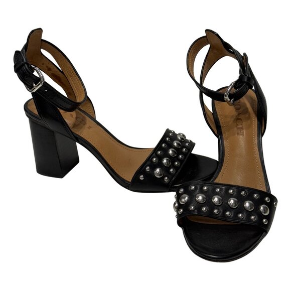 Coach black block heel sandals size 5.5B - Picture 4 of 5